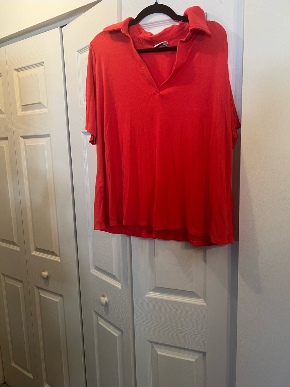 Ava & Viv Red V-Neck Polo Tunic
